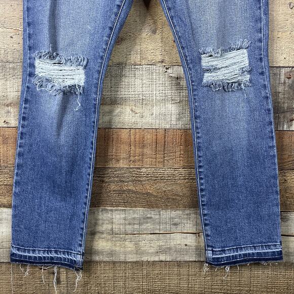 Pistola Distressed High Rise Raw Hem Blue Jeans Size 25 - Picture 3 of 9